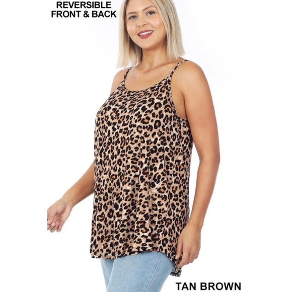 Zenana Leopard Print Scoop V Neck Swing Cami Tank Top NEW Women’s Size Small - Picture 4 of 8